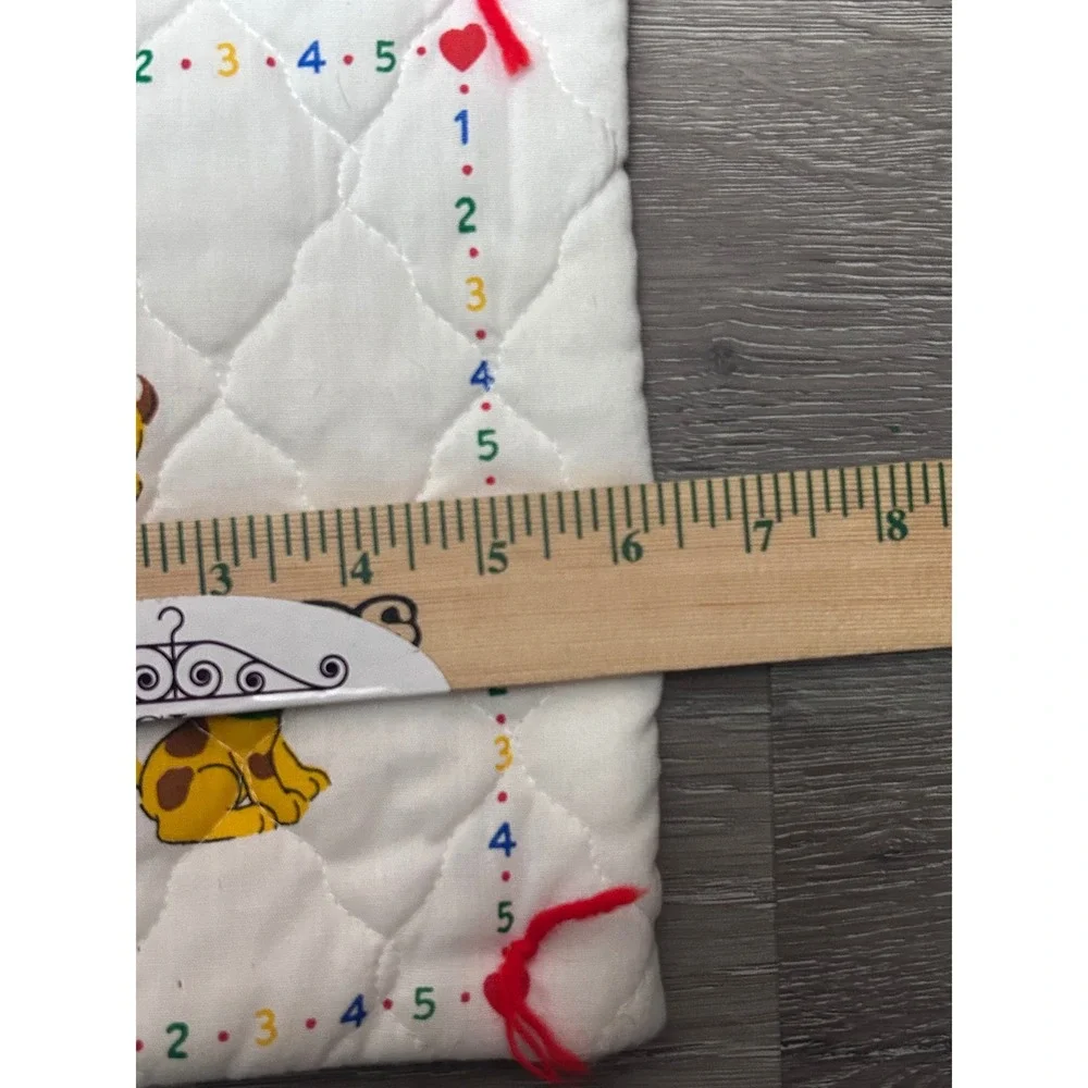 Vintage Quilted‎ Baby Blanket ABCs Animals Bears Ducks Lions Elephants 42x 59